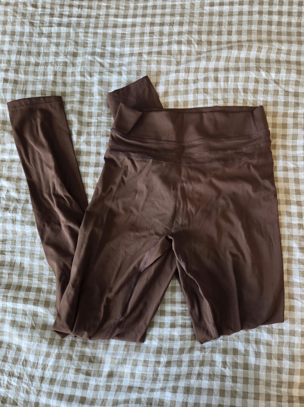 High-Waist Dark Brown Women's Leggings M